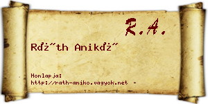 Ráth Anikó névjegykártya